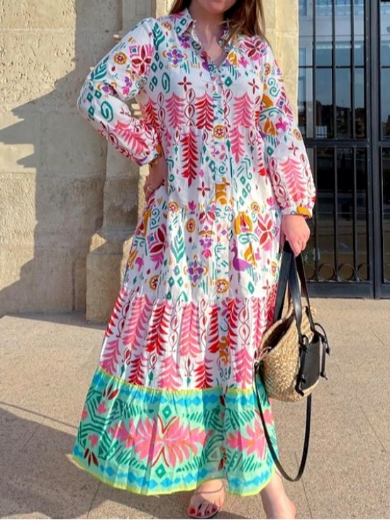 Zara Dresses & Skirts - Zara Floral Tiered Button-Front Maxi Dress in Multi